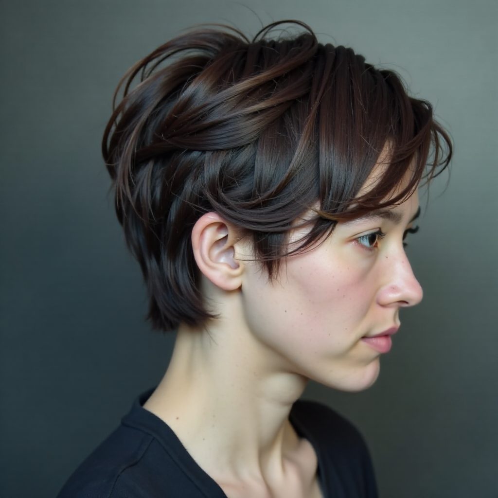 Tousled Hairstyle with Nerd Perm