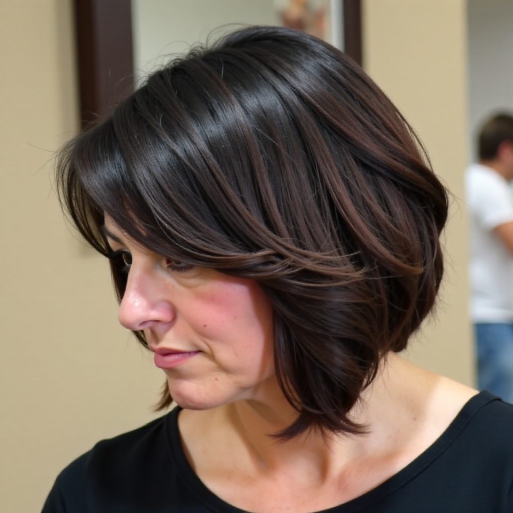 Over 60 Long Inverted Bob Haircut
