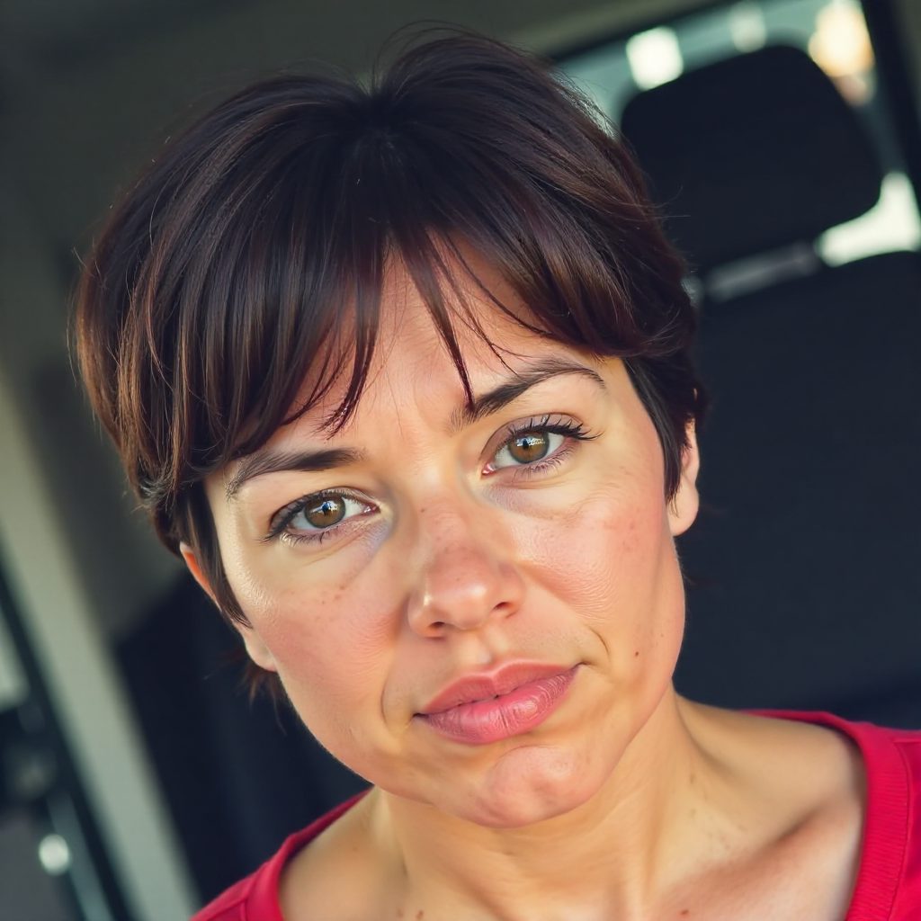 Layered Pixie for Pear-Shaped Faces