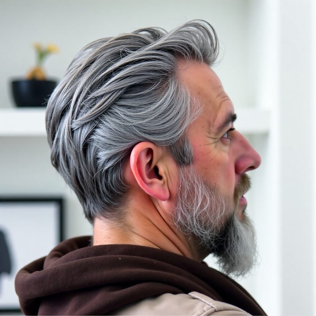 Very Fashionable Older Man with Gray Hair​