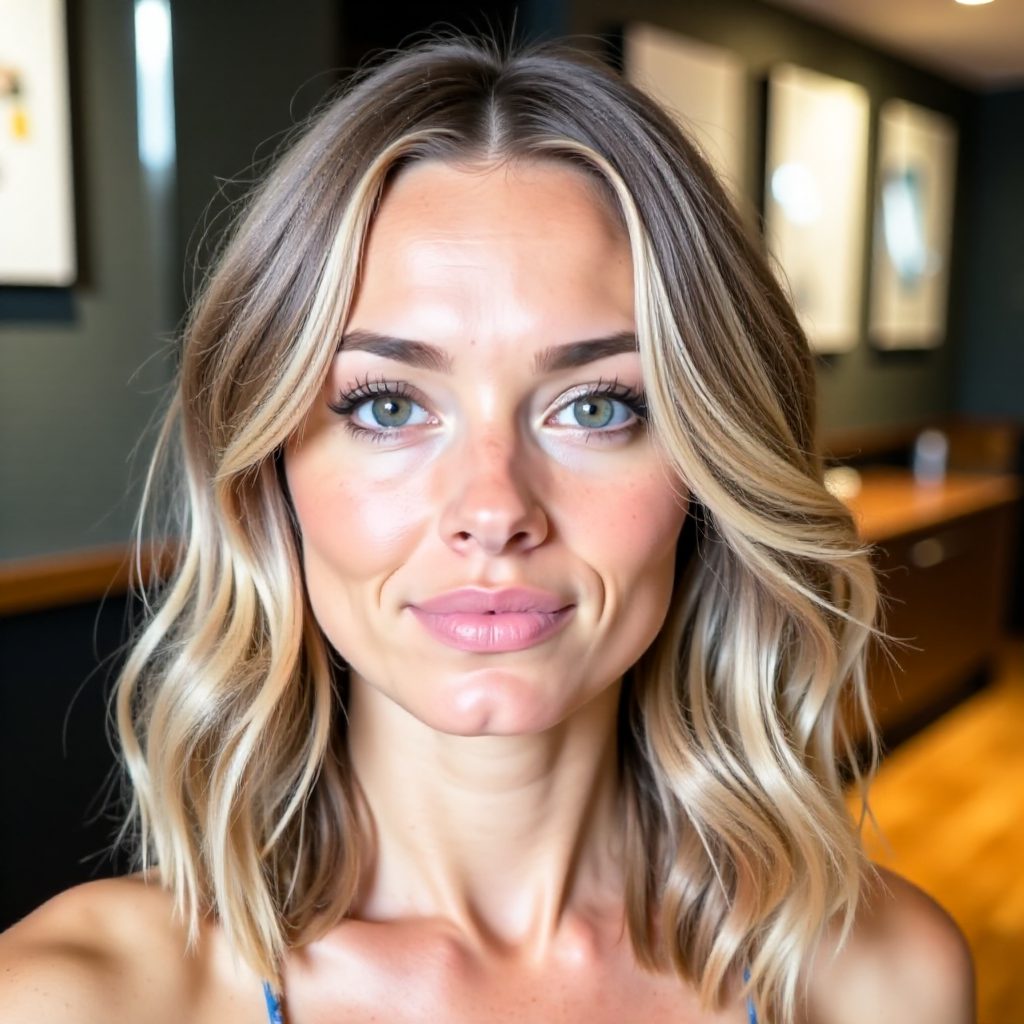 Long Wavy Bob for Rectangle Faces