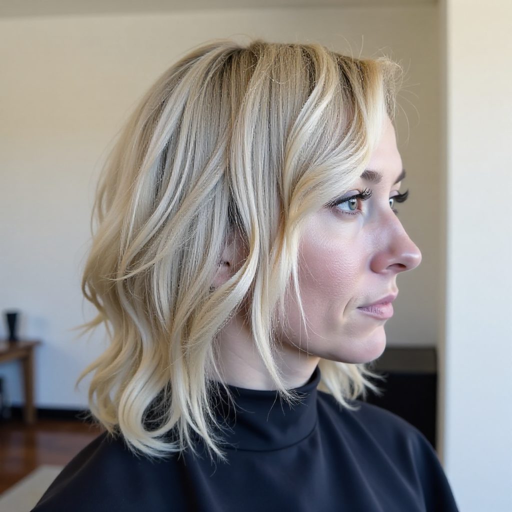 Choppy Ends Long Bob Hair Cut