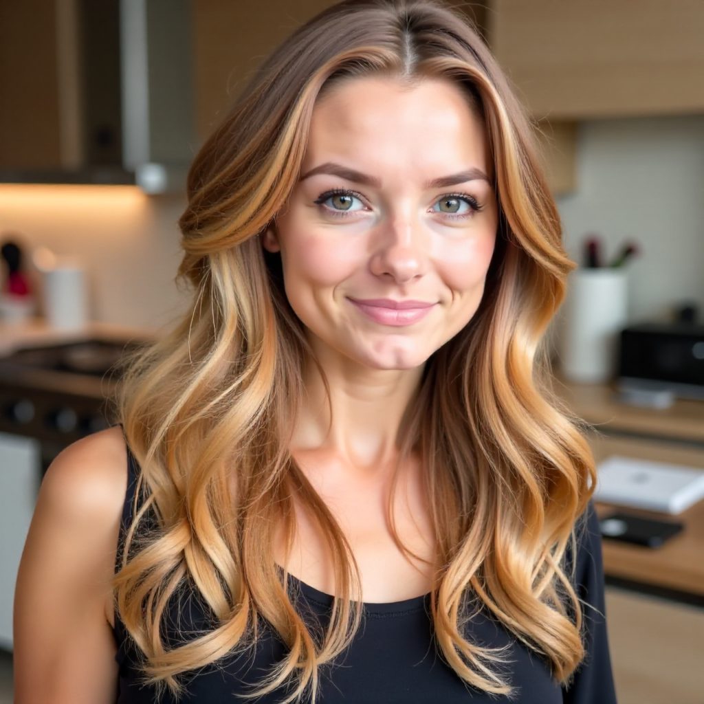 Rectangle Face Flipped-Up Long Hairstyle