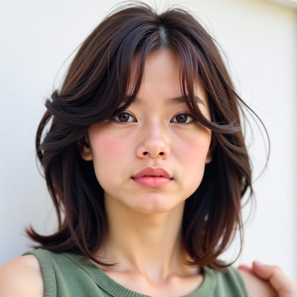 Curtain Bangs for Rectangle Face