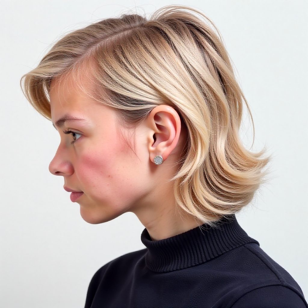 Blonde Mullet with Magenta Lowlights