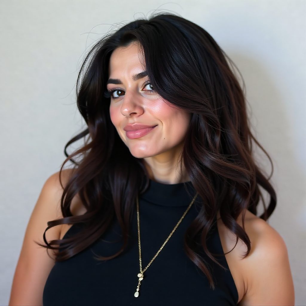 Middle Length Haircut with Face Framing Bangs