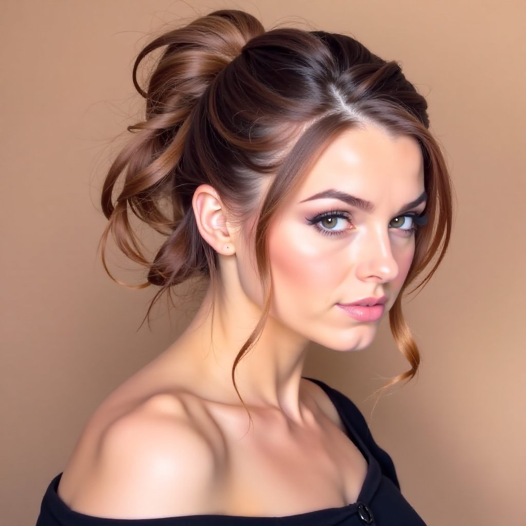 Whale Spout Ponytail with a Black Bow