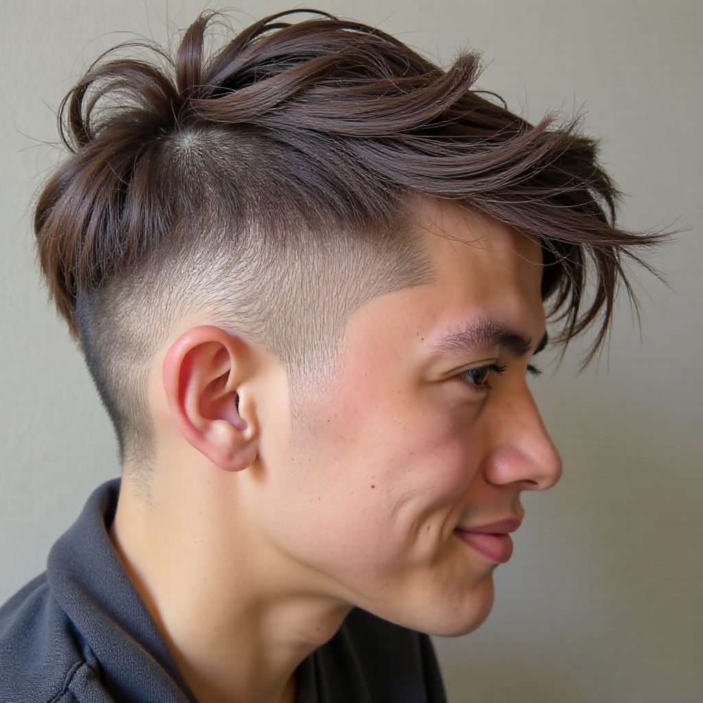 Men's Line Haircut with Long Top